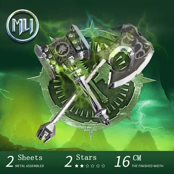 

MU 3D Metal Puzzle Doom ABYSS model with warhammer and battleax DIY 3D Laser Cut Assemble Jigsaw Toys for kids gift