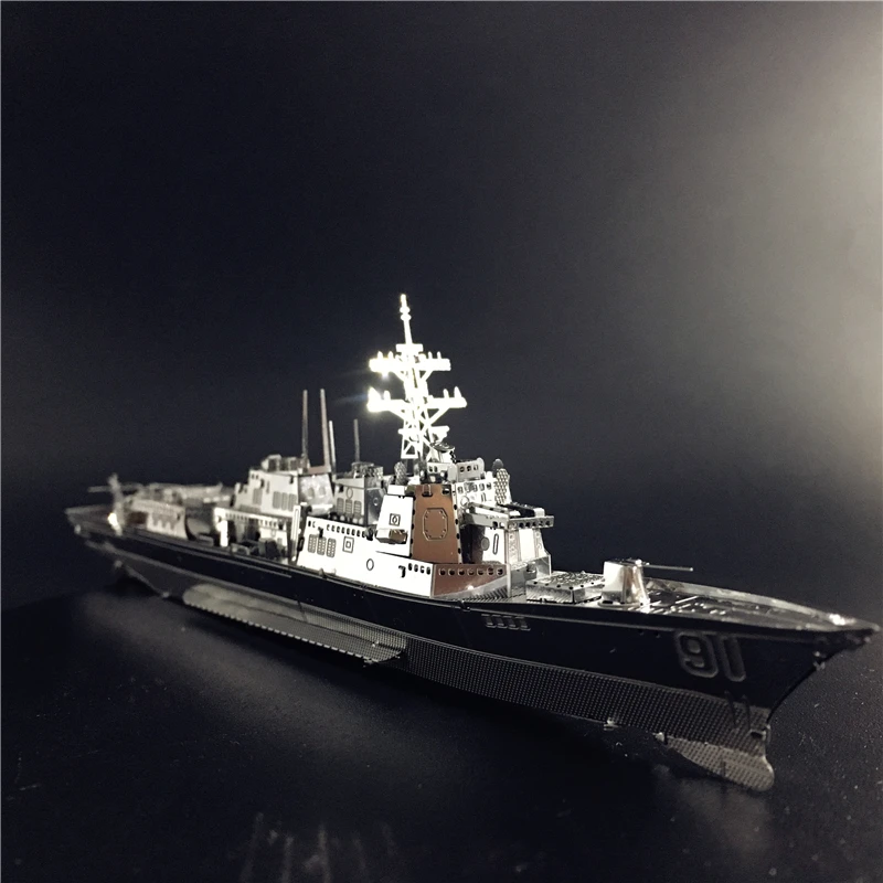 MMZ модель nanyuan 3D металлическая головоломка класса Burke Разрушитель Тип 056 Corvette Warship