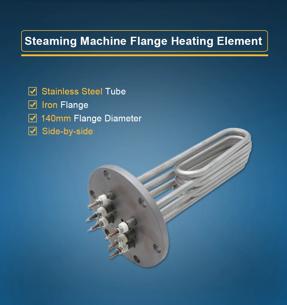 380 В паровой машины фланец нагревательный элемент, трубка электрического нагревателя для парового котла, 140 мм фланец, трубчатый элемент, части нагревателя