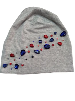 

B17929 2017Fashion bling bling colors crystal decoration beanies elastic cotton solid caps hats for women