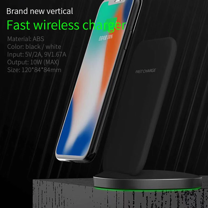 Qi Беспроводное зарядное устройство для iPhone X XS 8 Plus XR samsung S9 S10 S8 быстрая