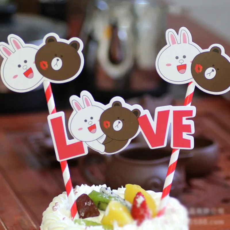 

FANLUS cartoon children birthday cake flag