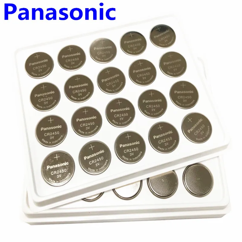 20 шт./лот Panasonic CR2450 CR 2450 3 В литий кнопку Батарея Миниатюрный элемент питания для часы, часы, слуховые аппараты