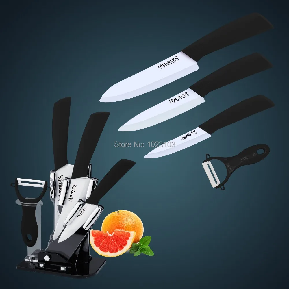 

Ceramic kitchen knife/Knife set, 3"+4 "+5 "+Ceramic peeler +Acrylic holder Free Shipping