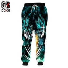 OGKB, прямые поставки, спортивные штаны, для мужчин, быстросохнущие, полиэстер, полные штаны, Забавный принт, Супер Saiyan Goku And Vegeta, 3d, спортивные штаны, для бега, шаровары