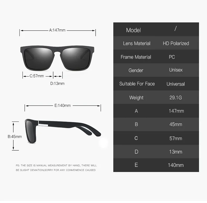 Винтажная, брендовая, дизайнерская Мужская квадратная поляризационные солнцезащитные очки для мужчин и женщин, спортивные очки для вождения, зеркальные солнцезащитные очки для мужчин