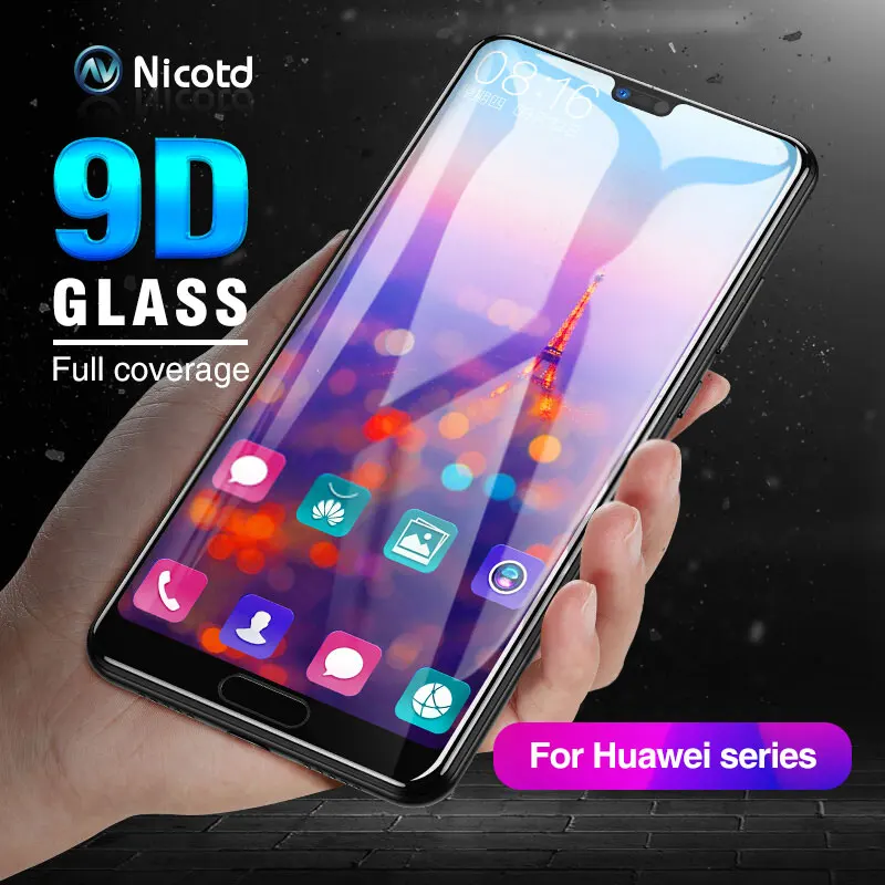 

Nicotd 9D For Huawei Honor 8C Tempered Glass Film For Honor 10 8X Full Cover Screen Protector For Huawei Y9 2019 P20 lite pro