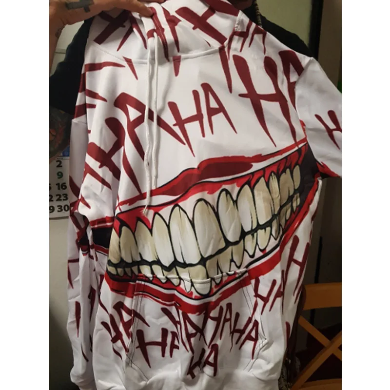 هاها مهرج مضحك هوديي هالوين مجنون ابتسامة السترة طويلة الأكمام البلوز الأزياء ستر معاطف بارد للجنسين ملابس رياضية هاها مهرج مضحك هوديي هالوين مجنون ابتسامة السترة طويلة الأكمام البلوز الأزياء ستر معاطف بارد للجنسين ملابس رياضية