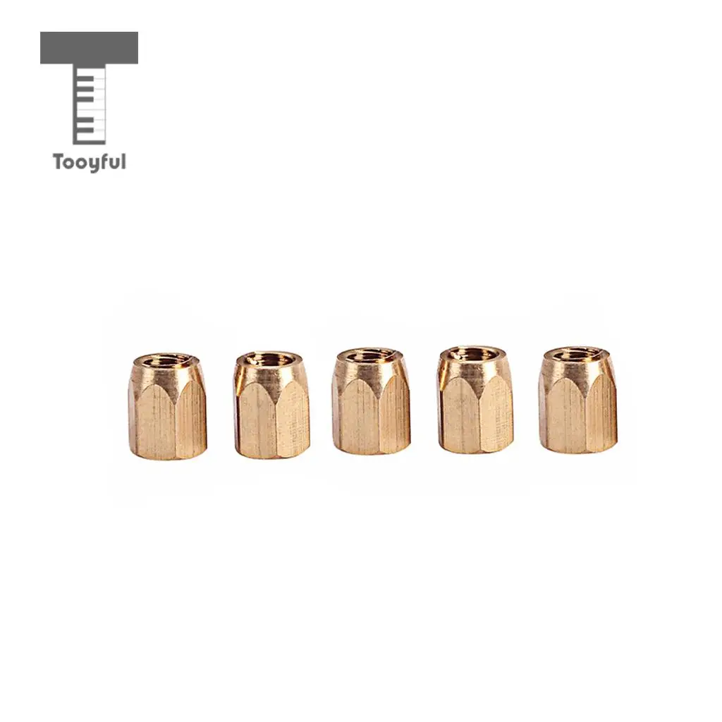 Tooyful 5 Pieces Brass Guitar Truss Rod Nut for Electric Guitar Bass Parts Stringed Instruments Accessories 
