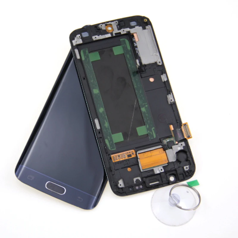 Дисплей Super AMOLED для SAMSUNG Galaxy s6 edge LCD + рамка G925 G925F G925I сенсорный экран дигитайзер