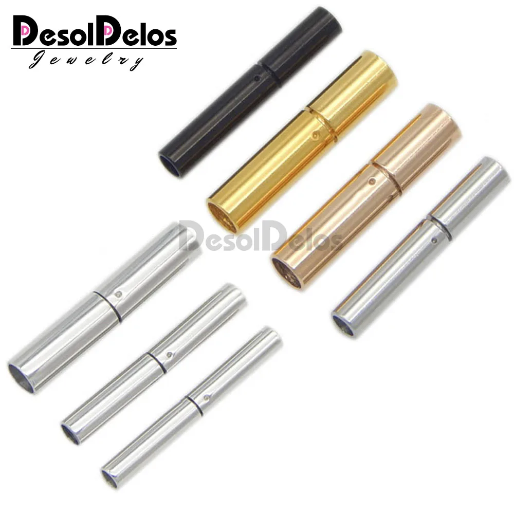 

Stainless Steel Leather Rope Clasp Fastener Buckle Round Clasps Fit Cord Bracelets Connectors DIY Accessories Necklace Fittings