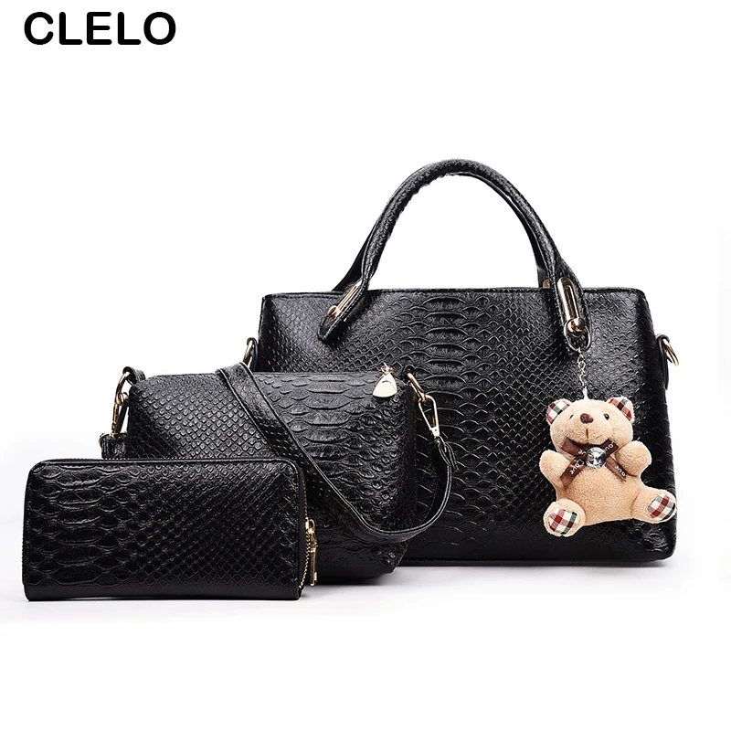 CLELO women bag shoulder bags 2017 fashion crocodile pattern women font b handbag b font candy