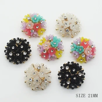 

ZMASEY New 5Pcs/Lot Fashion 21mm Metal Buttons Mix Color Shank Button For Clothing Decor DIY Rose Alloy Beautiful Accessories