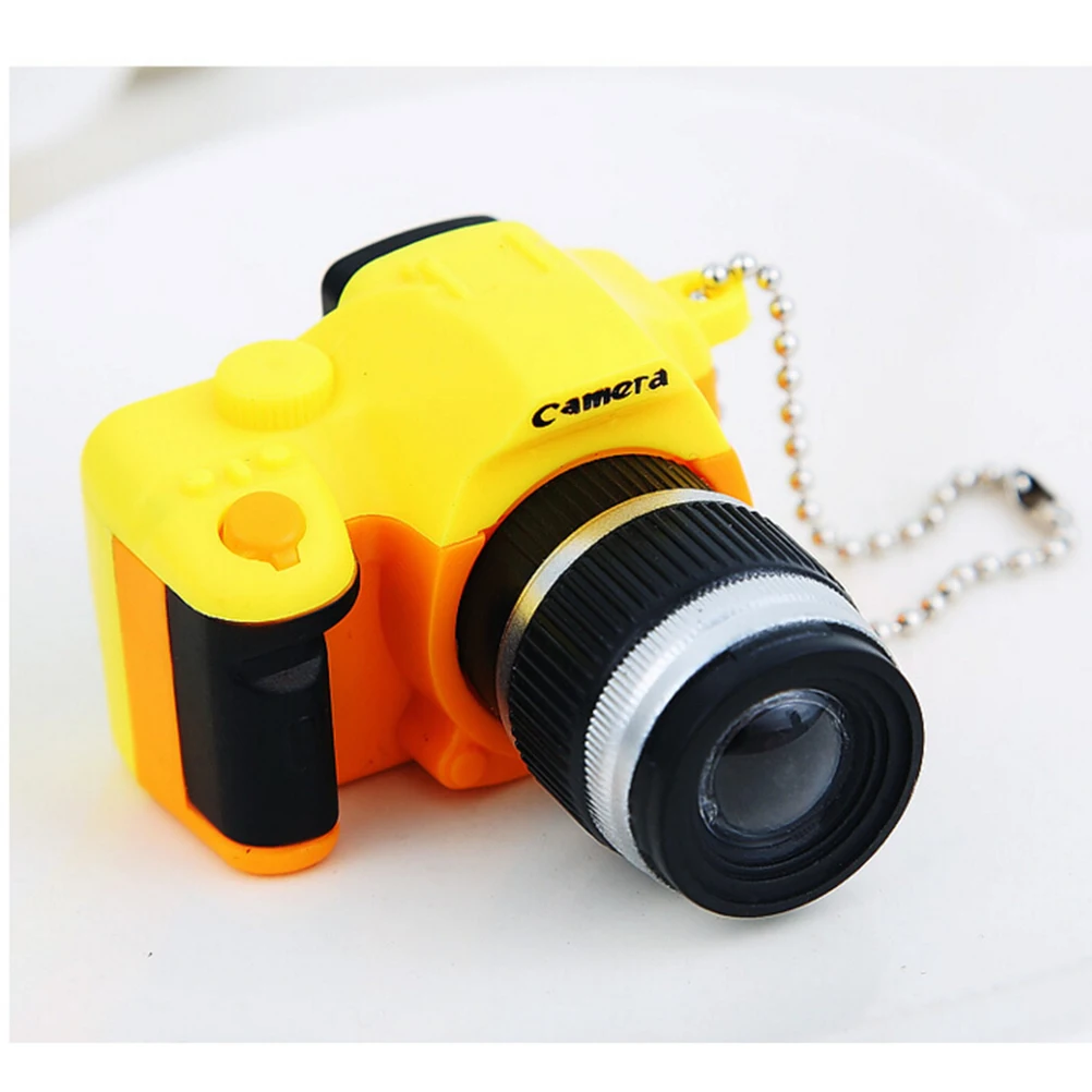 СВЕТОДИОДНЫЙ световой звук светящиеся кулон для цепочек для ключей, сумок, аксессуары Пластик Забавные игрушки Камера автомобильный брелок для ключей для зеркальной однообъективной камеры Камера игрушка - Цвет: Цвет: желтый