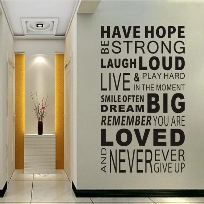 Free Shipping Have Hope Sticker Family Rules Home Decor Quotes Office