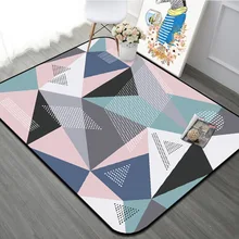 Красочный коврик с геометрическим орнаментом современный Декор для дома стиль гостиной ковер Коврик противоскользящий утолщающийся прямоугольник спальня кровать боковой коврик