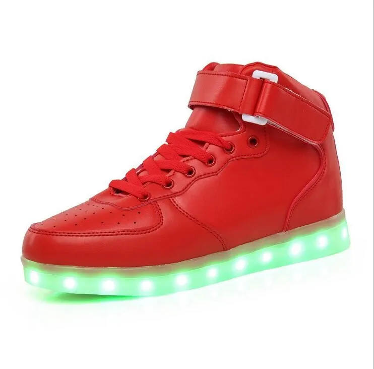 22,5-27 см качественная обувь детская обувь со светодиодной подсветкой для мальчиков светодиодный кроссовки детская кожаная обувь светодиодный USB обувь с подсветкой для девочек