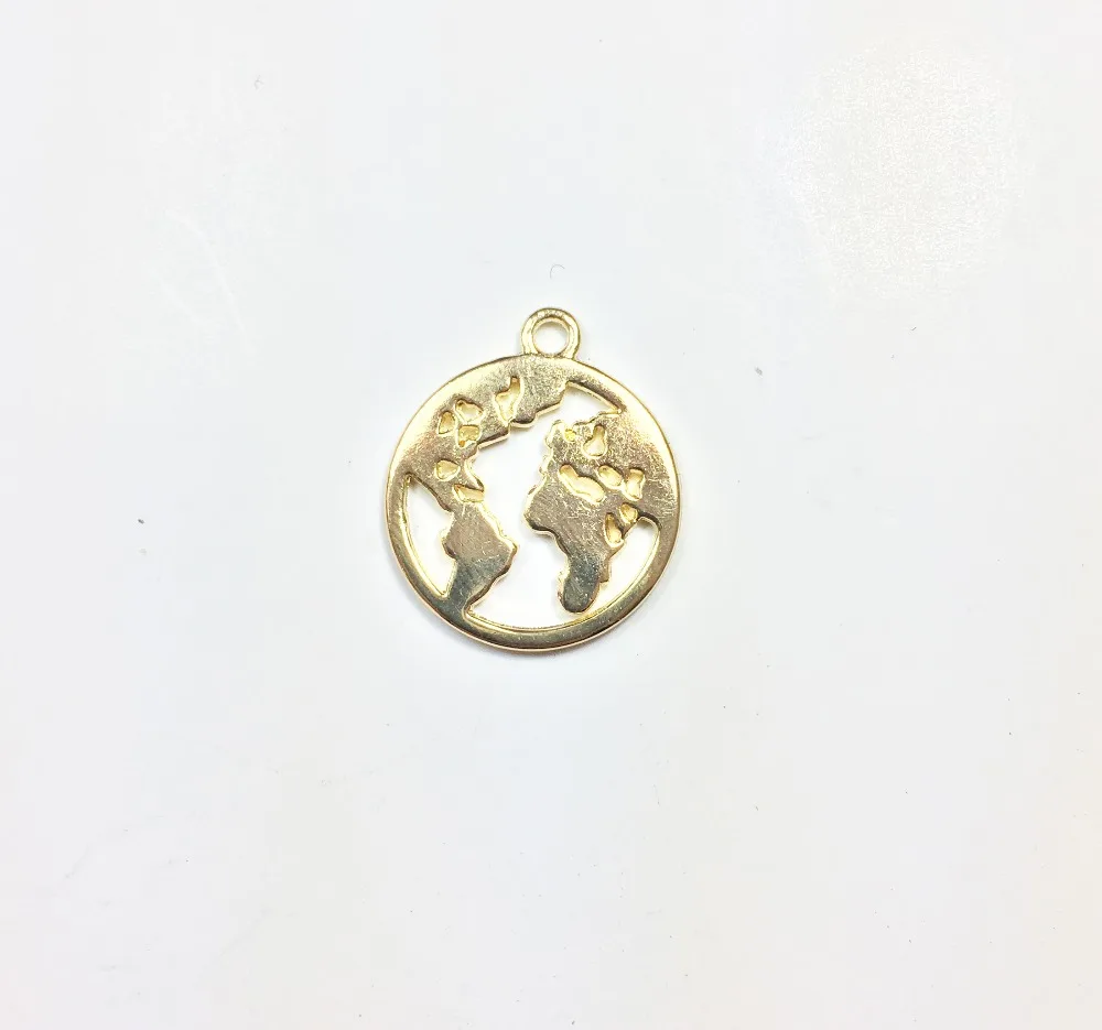 

Eruifa 20pcs 18mm Polished Map Coin Charms Zinc Alloy necklace,earring bracelet jewelry DIY handmade 2 colors