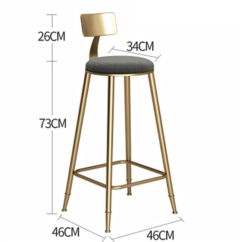 Скандинавский стиль Железный арт барный стул креативный многофункциональный коммерческий высокий стул со спинкой и подставкой для ног безопасный стул для кафе - Цвет: D3