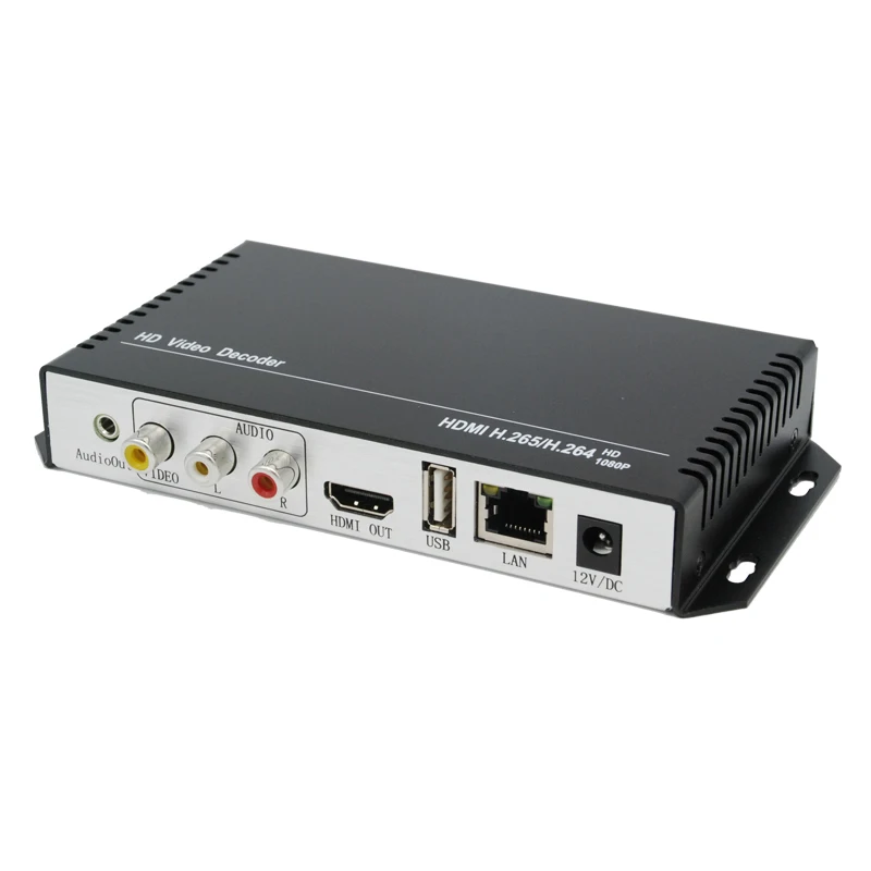 Видеодекодер HEVC 4K H.265 и H.264 AV HDMI аудиовыход для рекламного дисплея медиа IP камеры