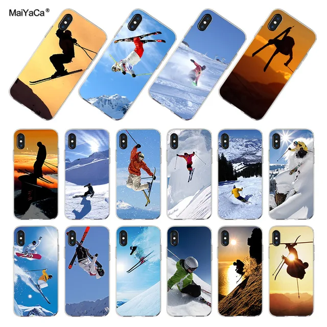 MaiYaCa Skiing Special White snow mountains Transparent TPU Soft Cell Phone Protective Cover For