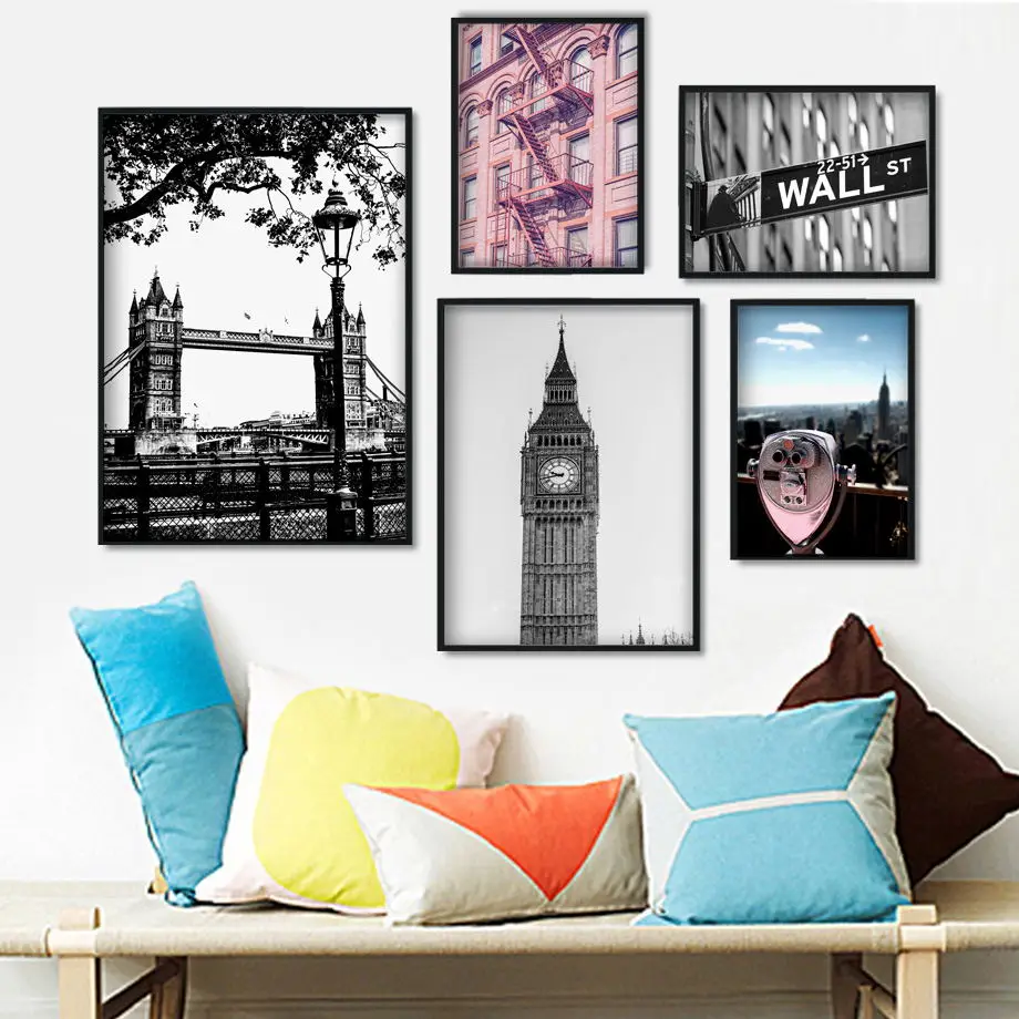 

London Tower Bridge Big Ben City Landscape Wall Art Canvas Painting Nordic Posters And Prints Wall Pictures For Living Room