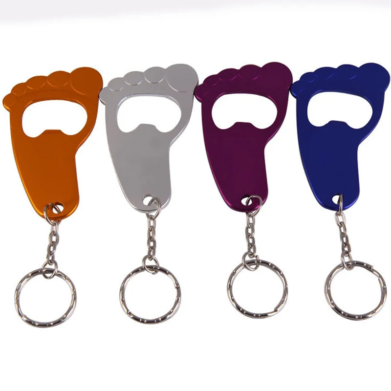 

1pcs Opener Outdoor EDC Multifunction Creative Cartoon Footprint Shaped Beer Opener Aluminum Alloy Beer Bottle Opener Keychains