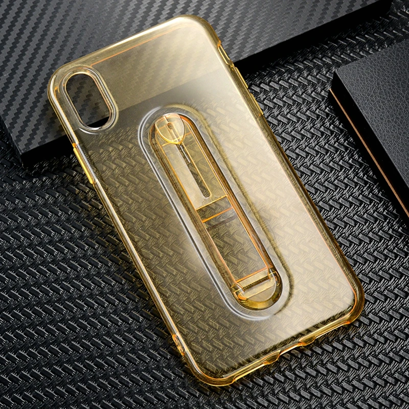 

Bracket shell Case For iphone X Xr 10 Xs Max New transparent invisible bracket function tpu Cover For iphone 6 6S 7 8 Plus Cases