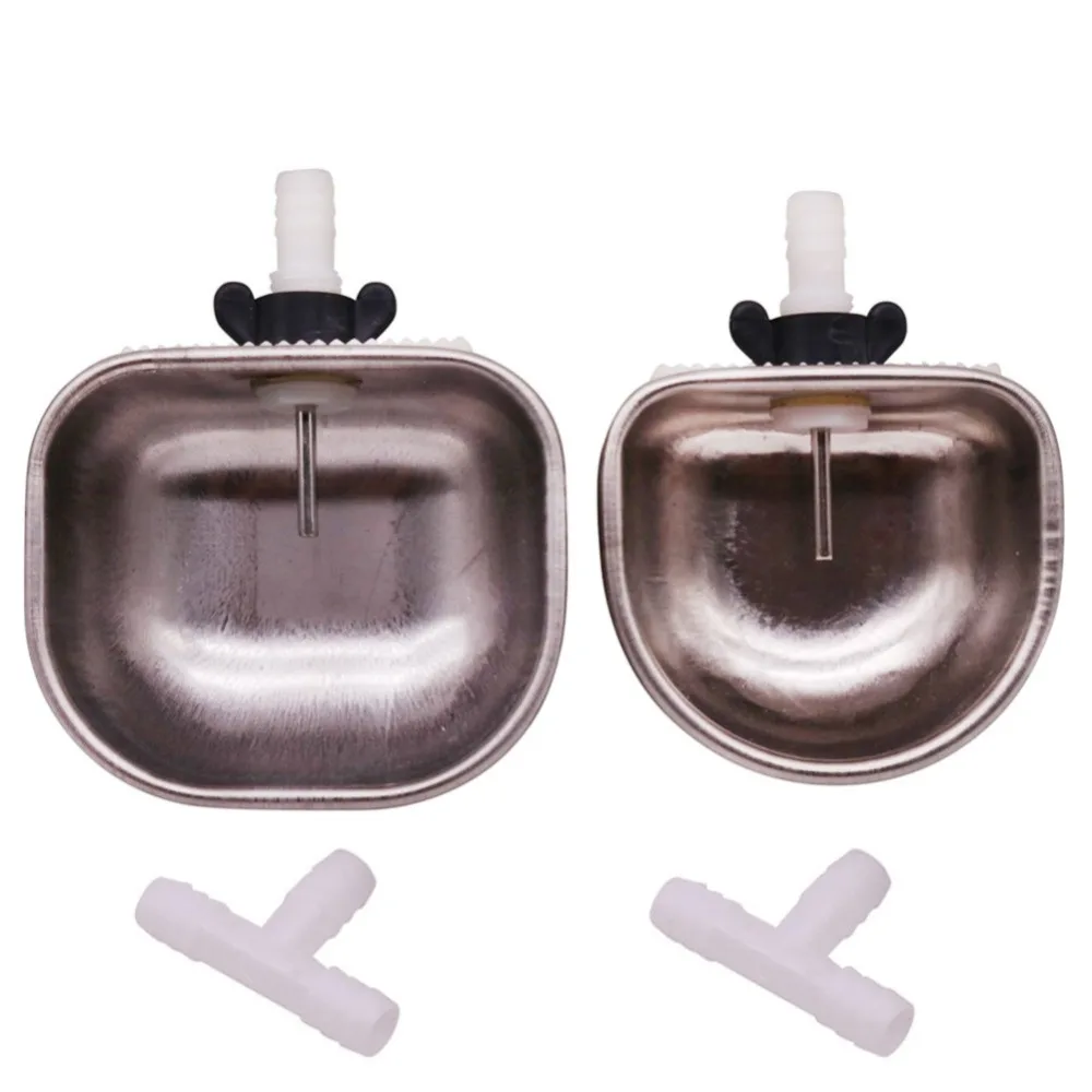 

15 sets Stainless Steel Nipple Rabbit Bowl Two Models 65 * 78.5 * 34MM /60 * 66 * 29MM Animal Cage Feed Supplies