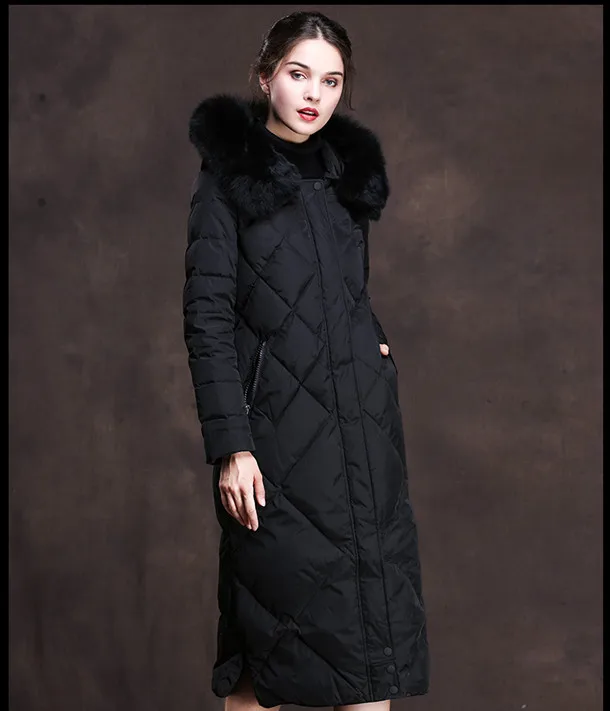 Women Winter Duck Down Jackets Hooded Big Fox Fur Collar Long Coats Dded Down Overknee Jacket Women Winter 2018 AS054 (18)