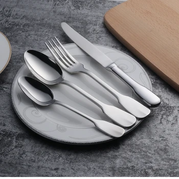 

4 Pcs/set extraordin Silver color Dinnerware high quality Stainless Steel Western Cutlery Kitchen Food Tableware Dinner Set