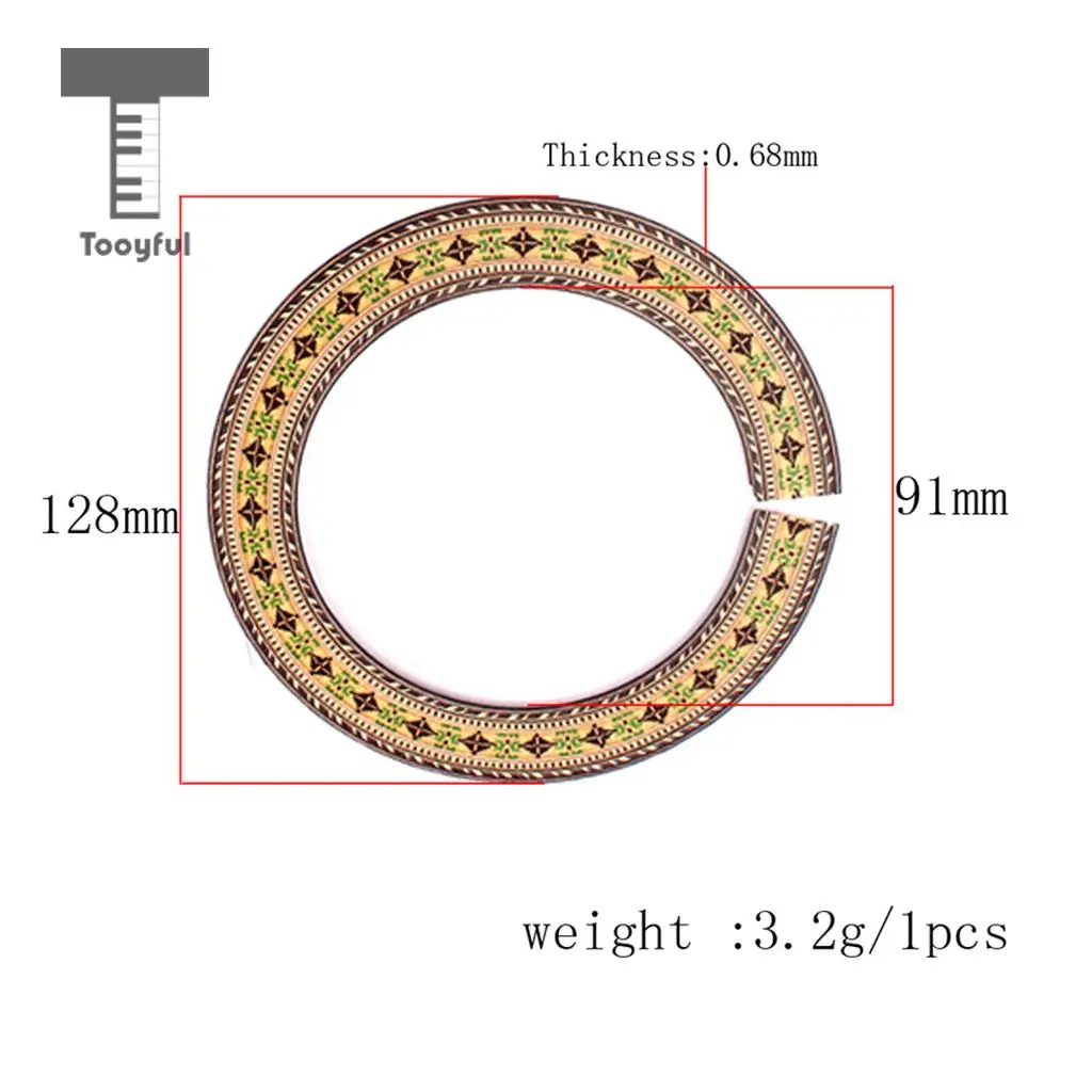 Tooyful 3Pcs Rosewood Acoustic Classical Guitar Soundhole Rosette Inlay Guitar Sound Hole DIY Luthier Tool Decoration
