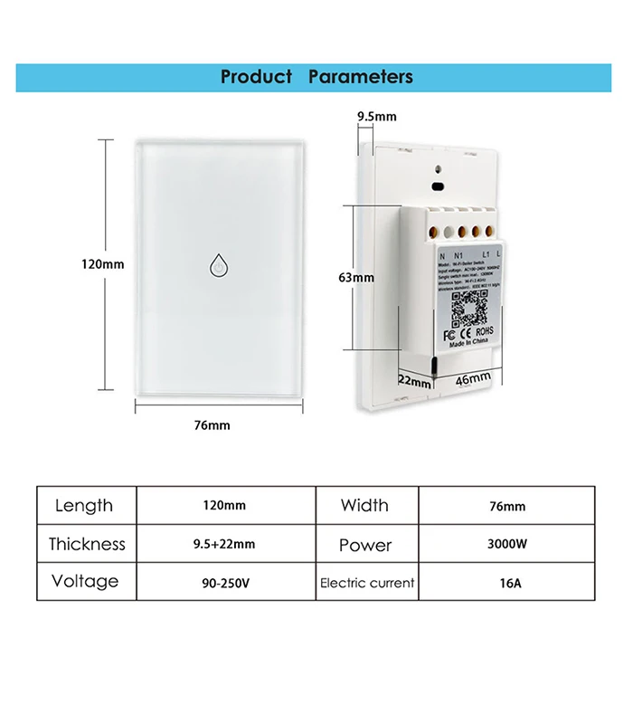 Wifi Inteligente Aquecedor de Água Interruptor de Interruptores de Controle Remoto de Voz Padrão dos Eua Touch Panel Temporizador de Trabalho ao ar Livre Alexa Google Casa 3 Cheap Interr.
