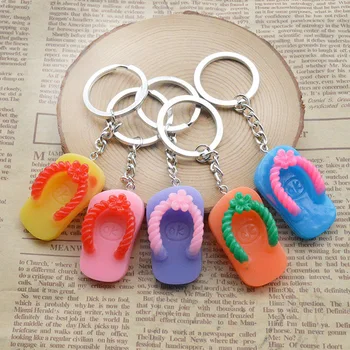 

500pcs colorful resin flip flop keychain wedding showers birthday party favors and gifts, event party supplies wen5848
