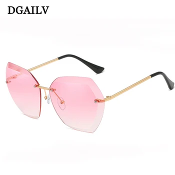 

Brand DESIGN Fashion Lady Sun glasses 2019 Rimless Women Sunglasses Vintage Alloy Frame Classic Brand Designer Shades Oculo