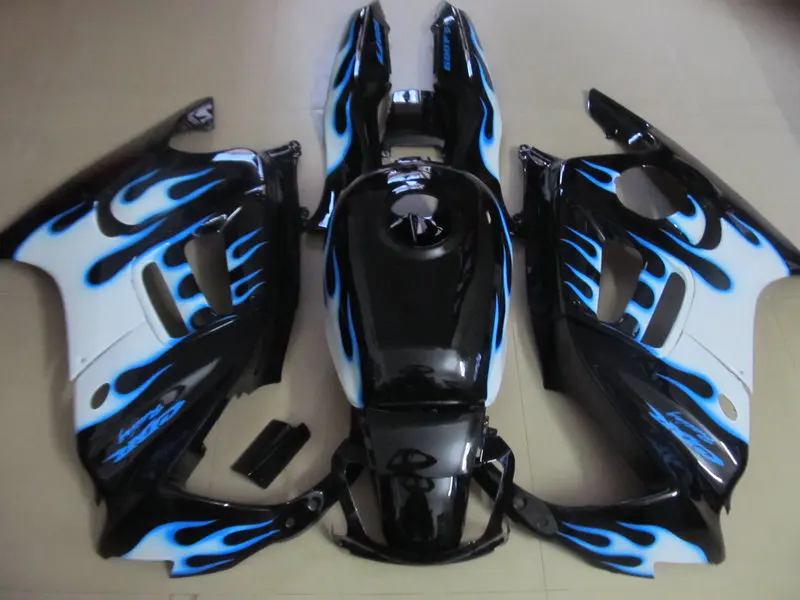 

Custom Fairing Kit for HONDA CBR600F3 97 98 CBR600 F3 CBR 600F3 1997 1998 ABS Flames white blue Fairings set+7gifts HN16