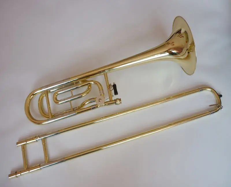 Tenor Trombone Instrument Tone B F Gold Lacquer Performance for