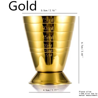 Японский стиль измерительный стаканчик инструменты Бар измерительный шейкер для коктейля - Цвет: Gold