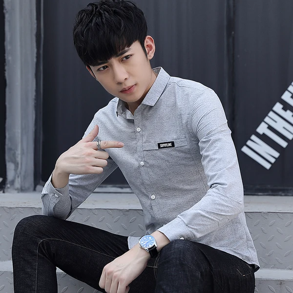 

men's dress shirts casual business shirts cotton silk new arrival oxford solid long sleeve antumn summer slim fit shirts