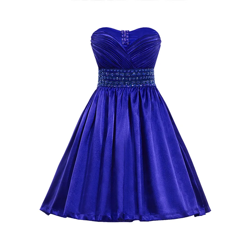 Tanpell/короткое коктейльное платье фиолетового цвета длиной выше колена, платье трапециевидной формы с Бисером Дешевые Коктейльные Вечерние платья без рукавов для девочек - Цвет: royal blue