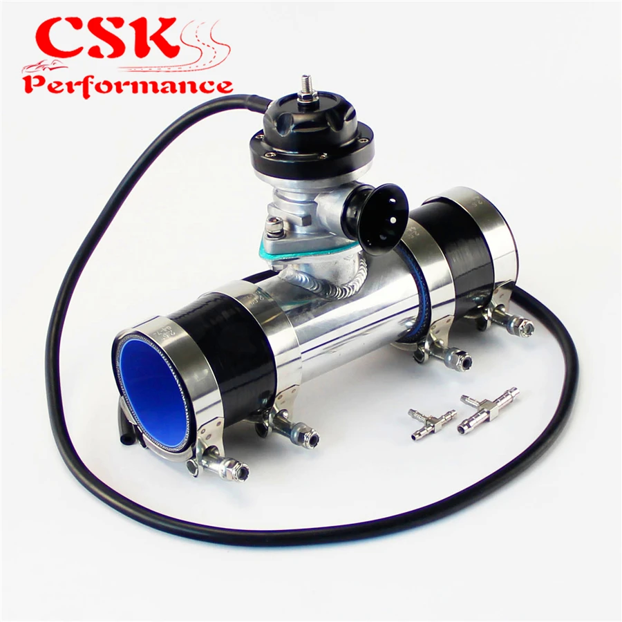 

Type-RS 30PSI Blow Off Valve BOV +2" Flange Pipe Adapter Silicone hose kit Black / Blue / Silver