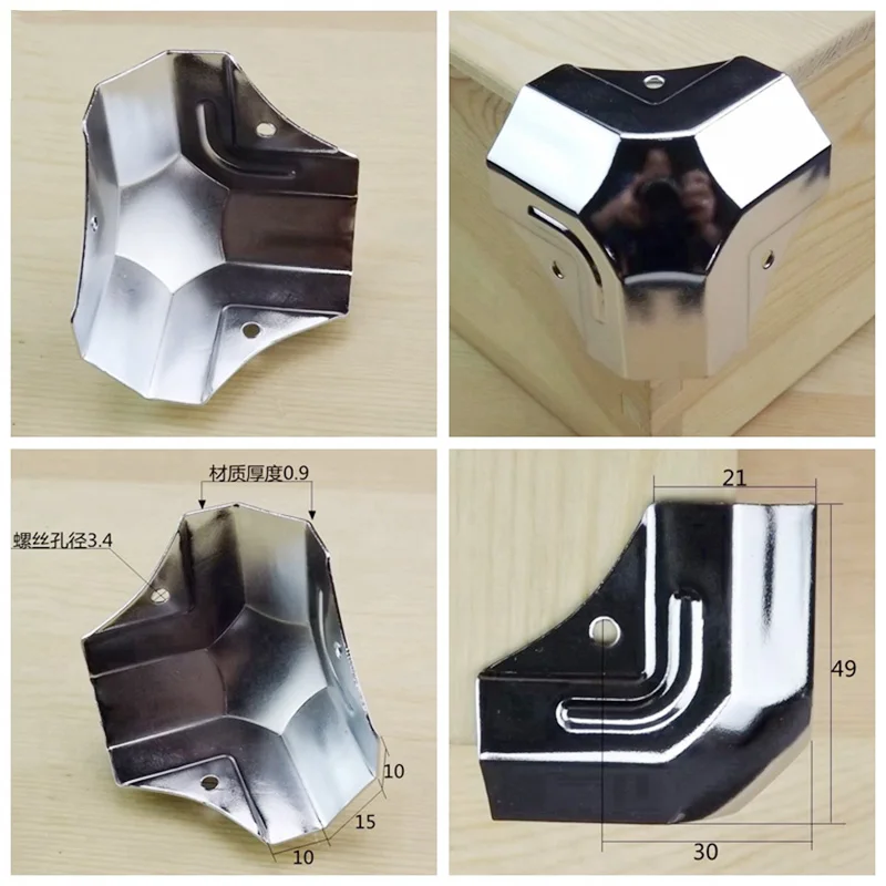 Мебель обертывание угол большой металлический квадратный окантовочный инструмент Алюминиевый сплав коробка угол давления трёхсторонний угловой Железный хромированный
