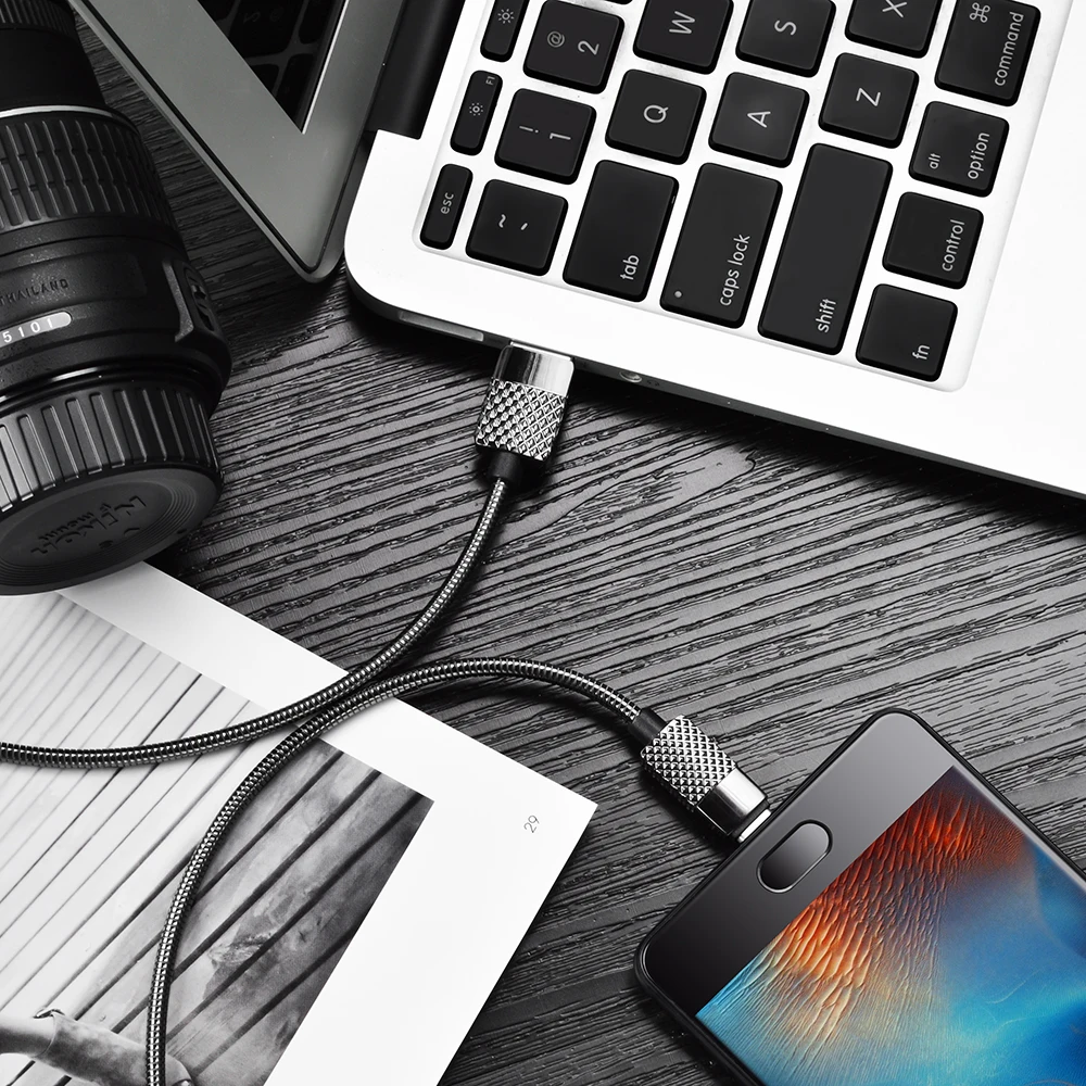 MANTIS resorte de Metal Micro USB Cable USB de Cable de carga de datos para Samsung Xiaomi Huawei HTC para dispositivos Android cable