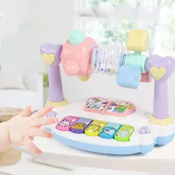 Детские мультфильм Вращающаяся клавиатура игрушечное пианино младенческой музыкальная электронная раннего образования игрушки для