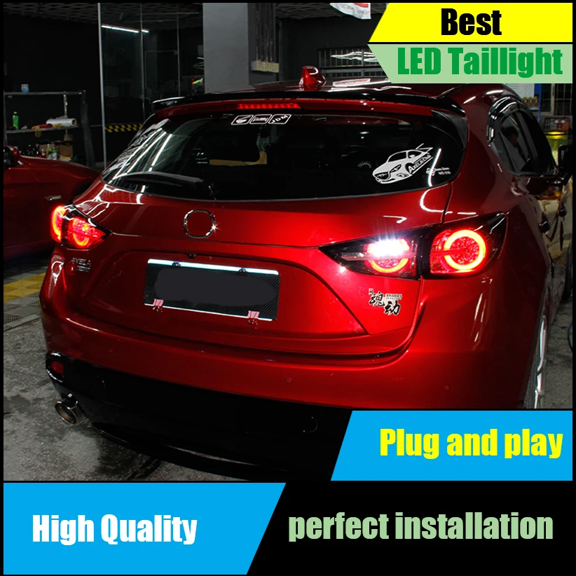 Для Mazda 3 M3 Axela хэтчбек 2013-2016 светодиодный задний блок освещения DRL + Динамический