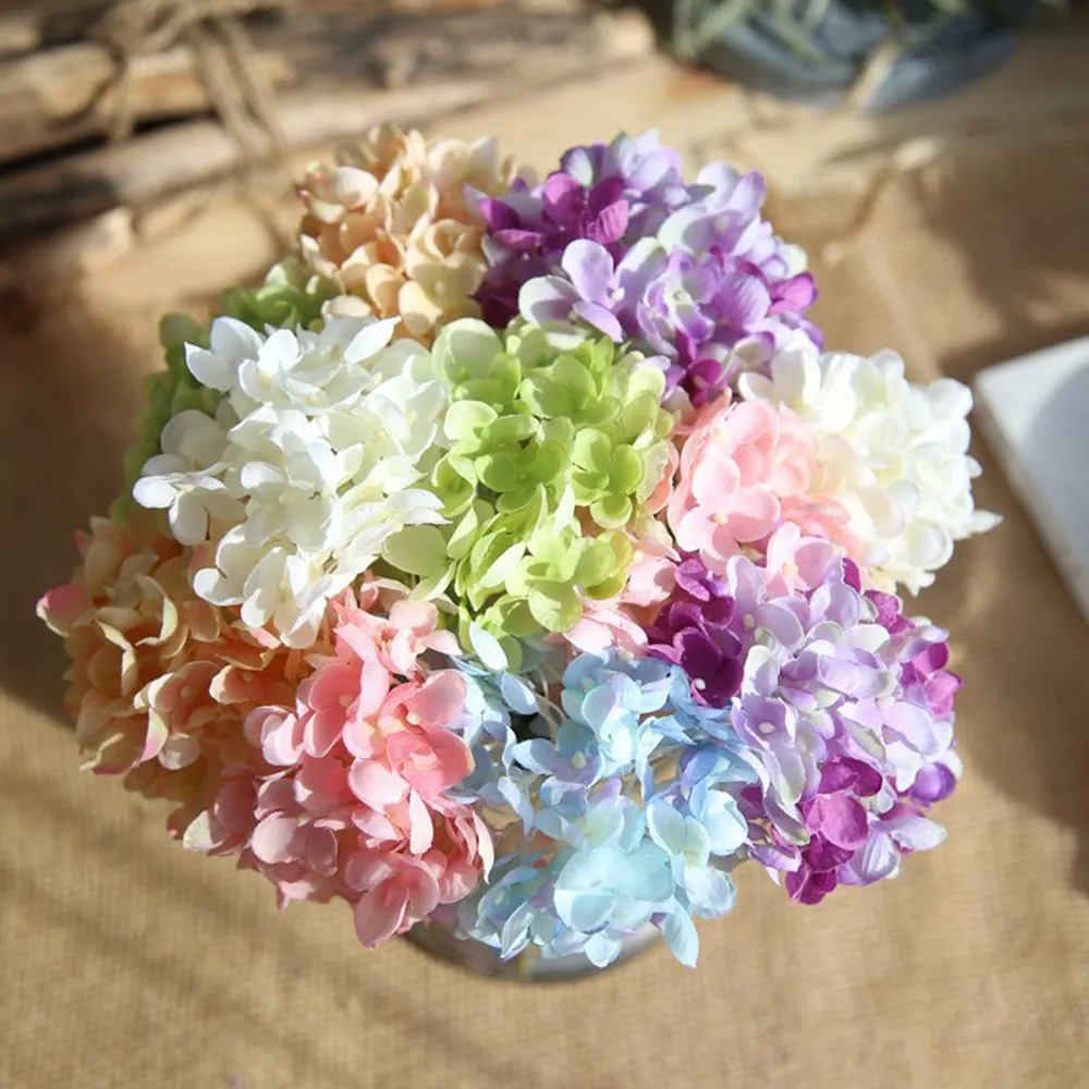 

Hydrangea Artificial Flower for Wedding Blossom Bunch Bouquet Wedding Bridal Decor flores artificiales para decoracion hogar