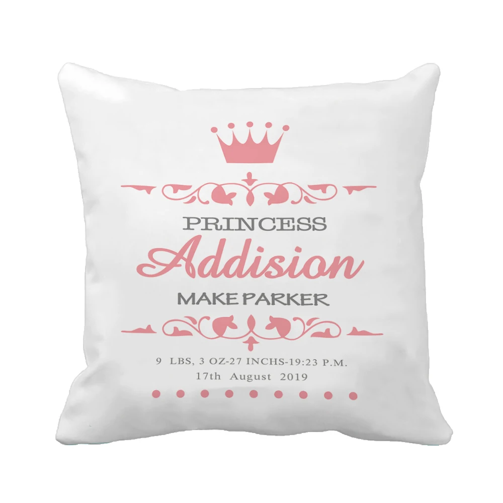 Custom Baby Prince Princess Pink Blue Pillow Case European Pattern