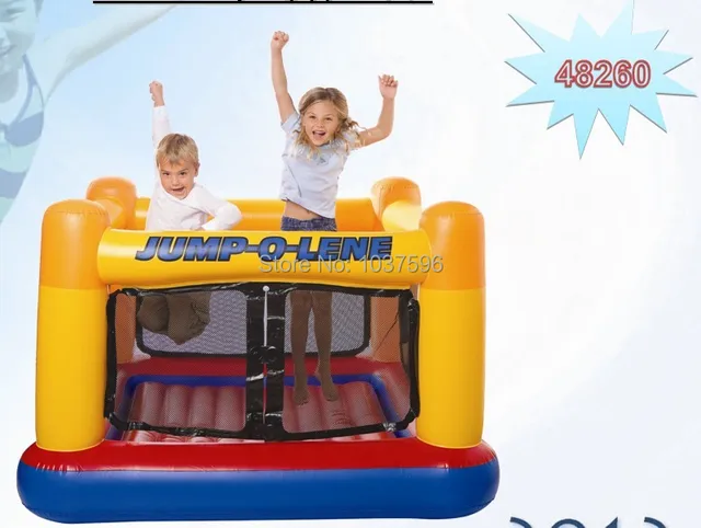 Cheap intex Child inflatable toys trampoline outdoor fun &sport,size 174*174*112cm