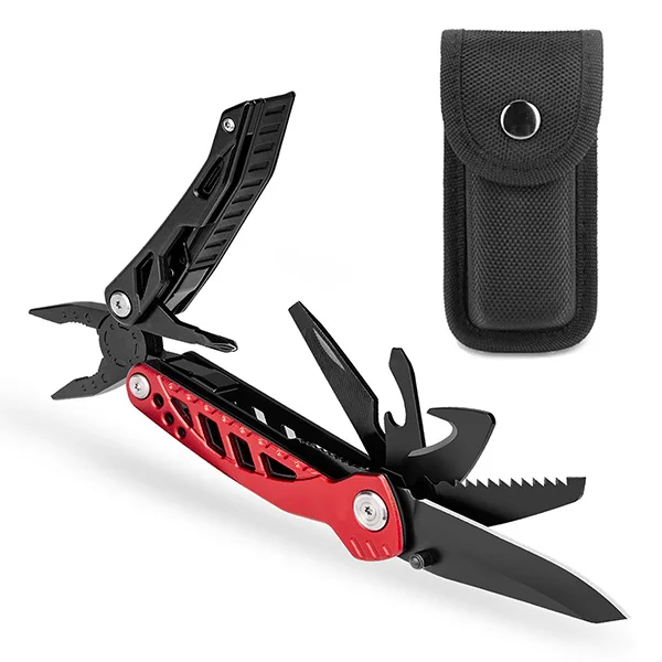 Multifunctional Folding Knife Plier hand Tool EDC Metal Army Knives Pocket Portable Outdoor Camping Survival Hunting Knife plier - Цвет: Red-Black