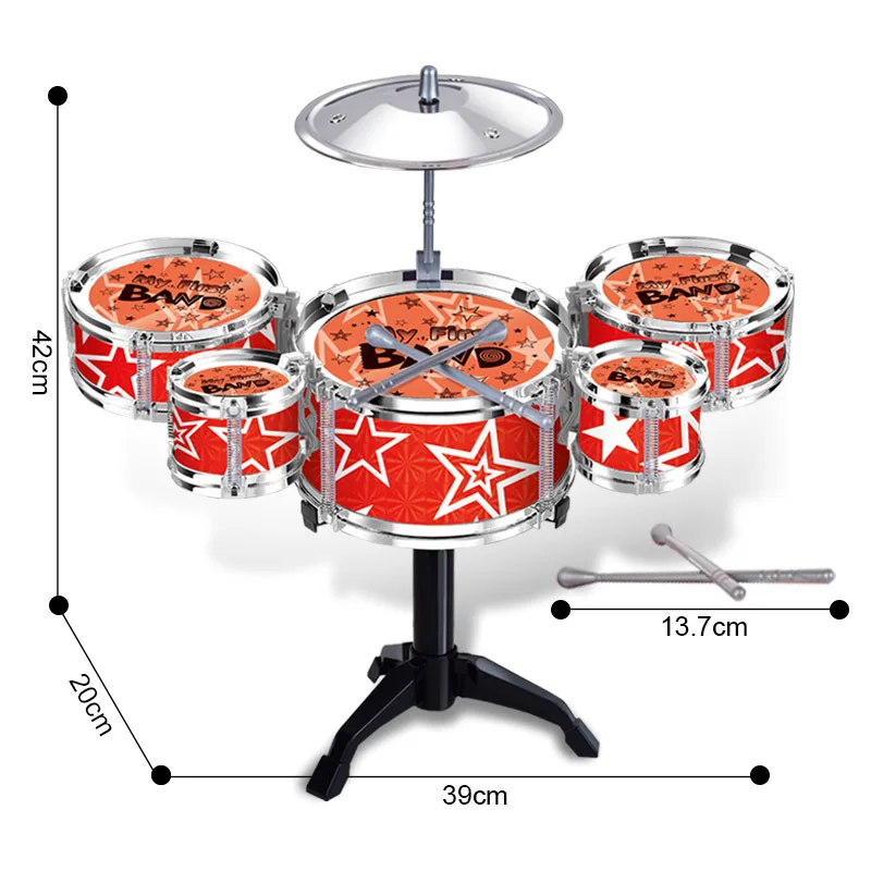 

Children Simulation Beat Jazz Drum Mini Five Drum Drum Toys Music Percussion Instrument Learning & Education Toys